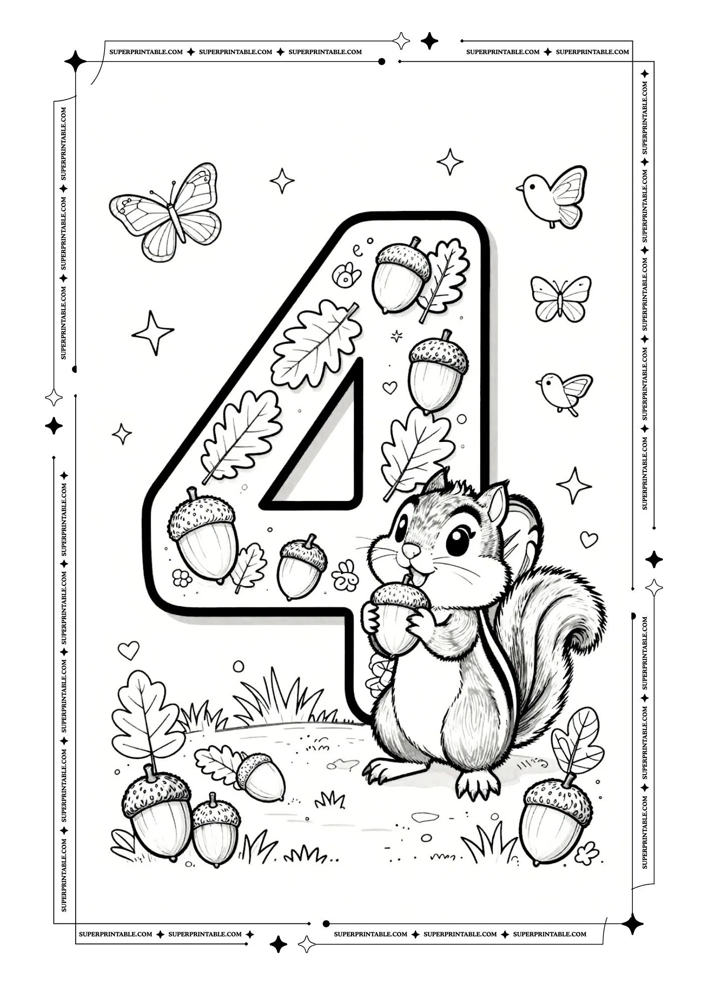 Chipmunks Number Coloring Pages 5