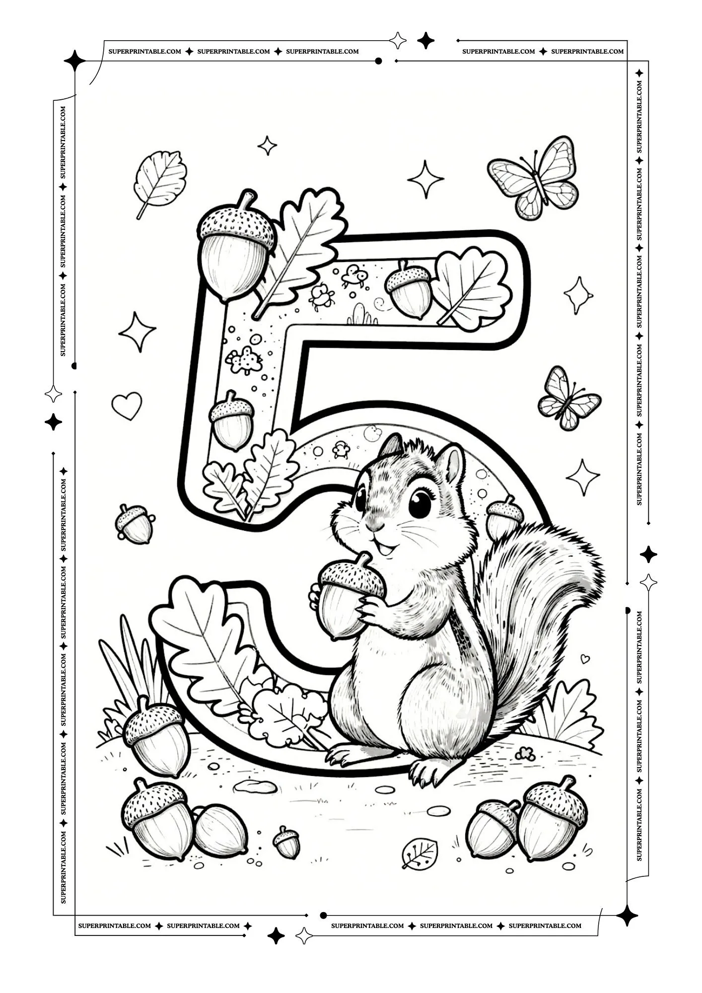 Chipmunks Number Coloring Pages 6