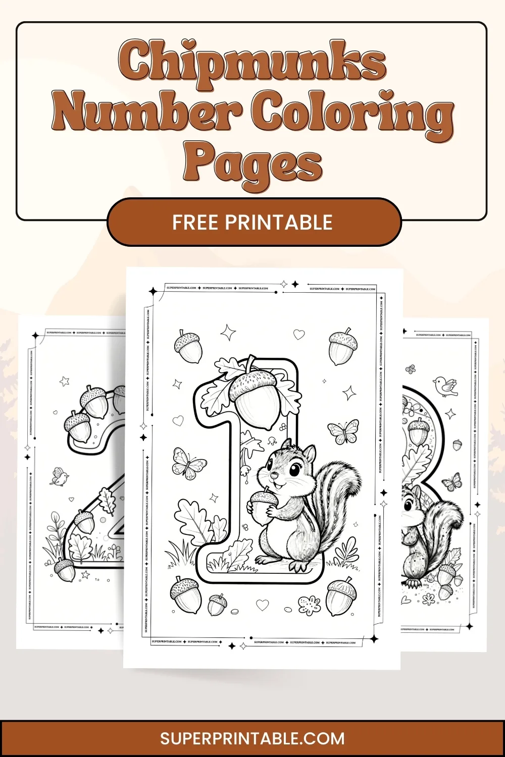 Chipmunks Number Coloring Pages Pinterest Image