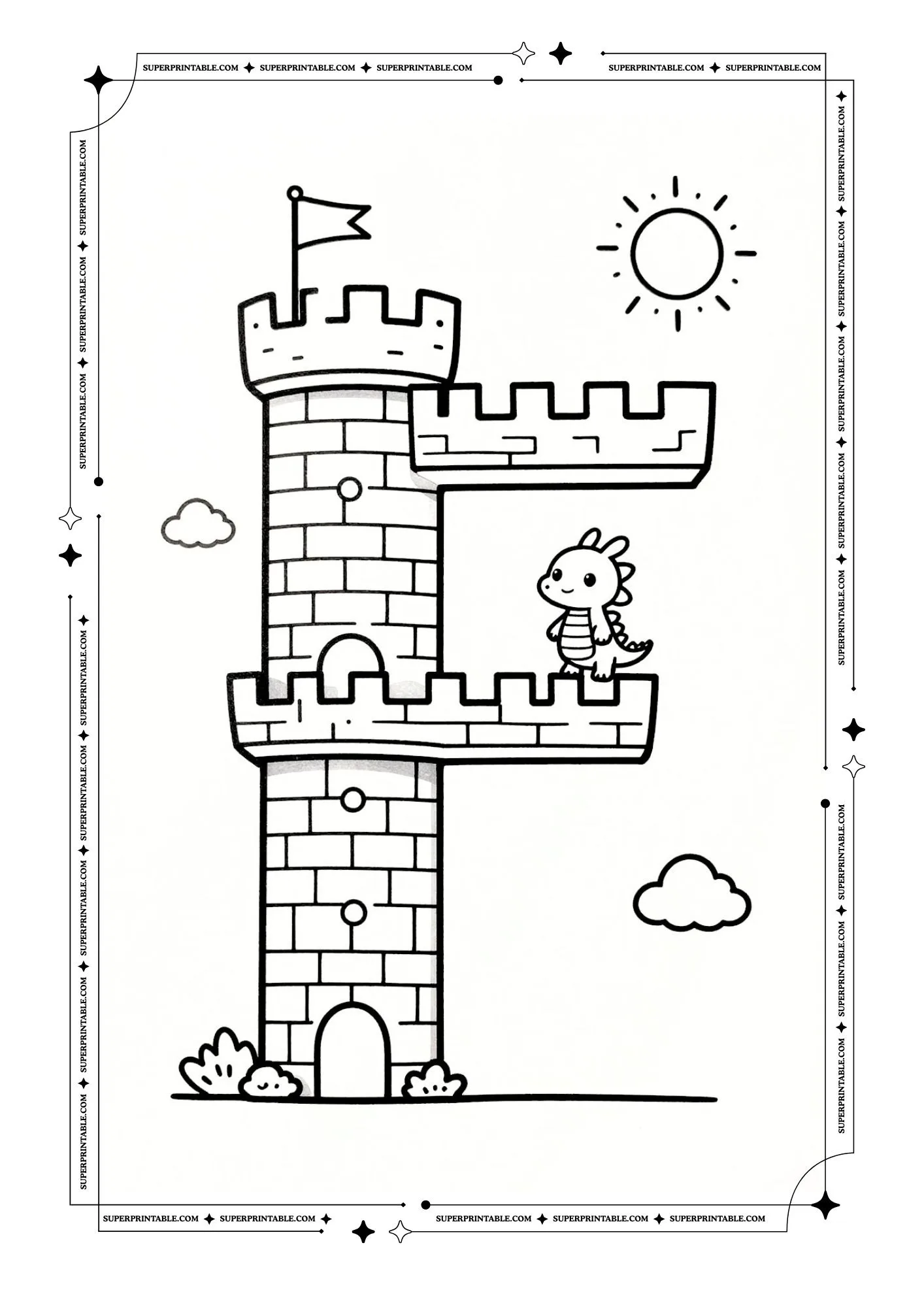 Cozy Castle Alphabet Coloring Pages 6