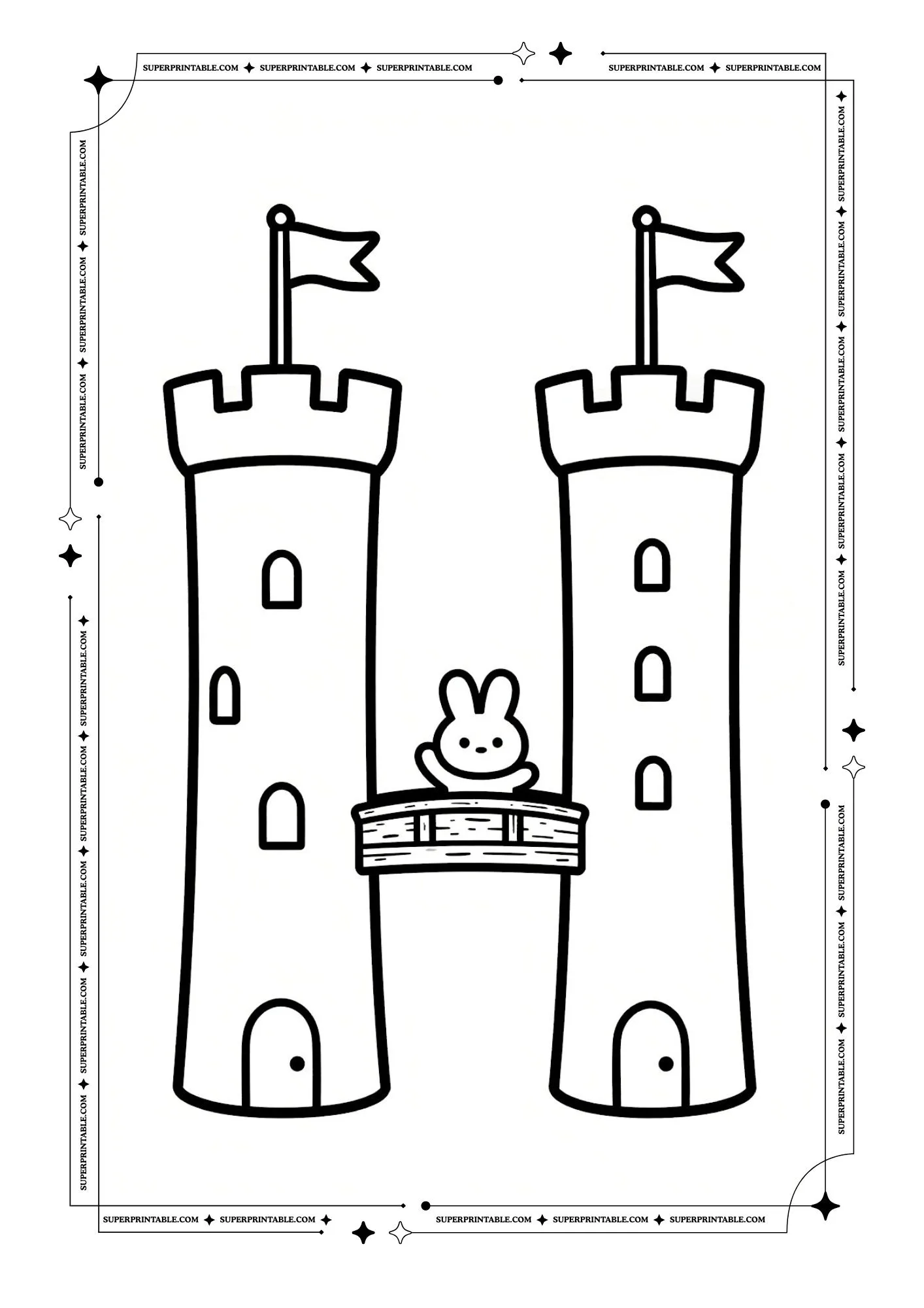 Cozy Castle Alphabet Coloring Pages 8