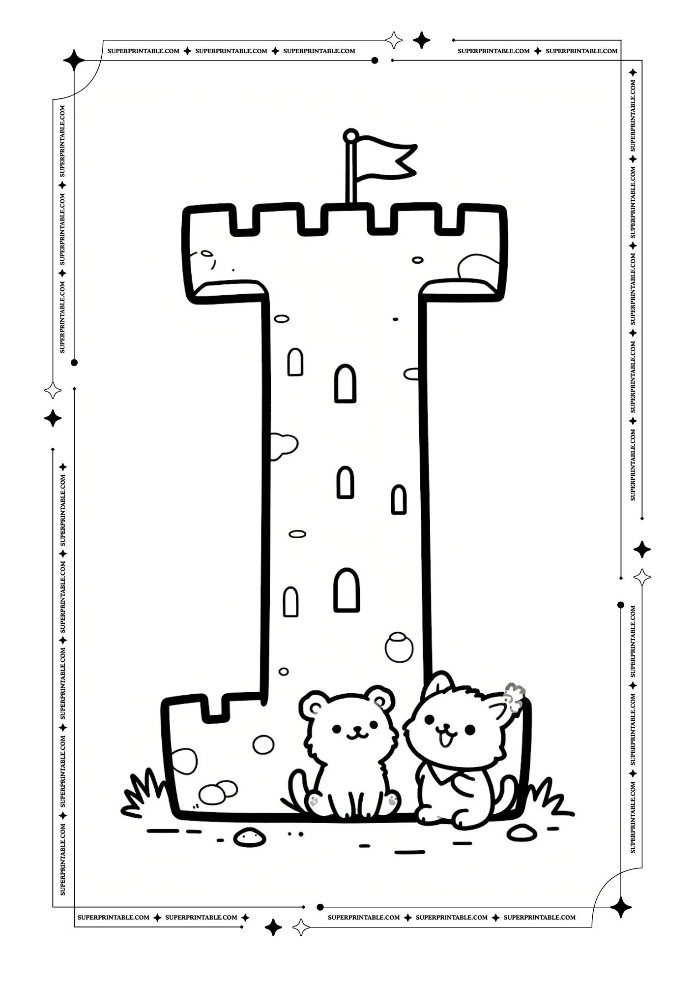Cozy Castle Alphabet Coloring Pages 9