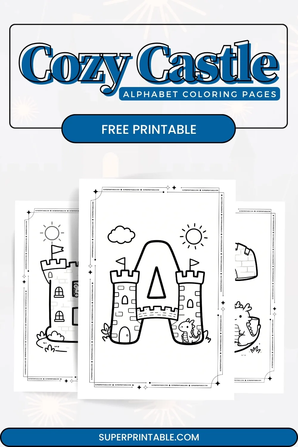 Cozy Castle Alphabet Coloring Pages Pinterest Image