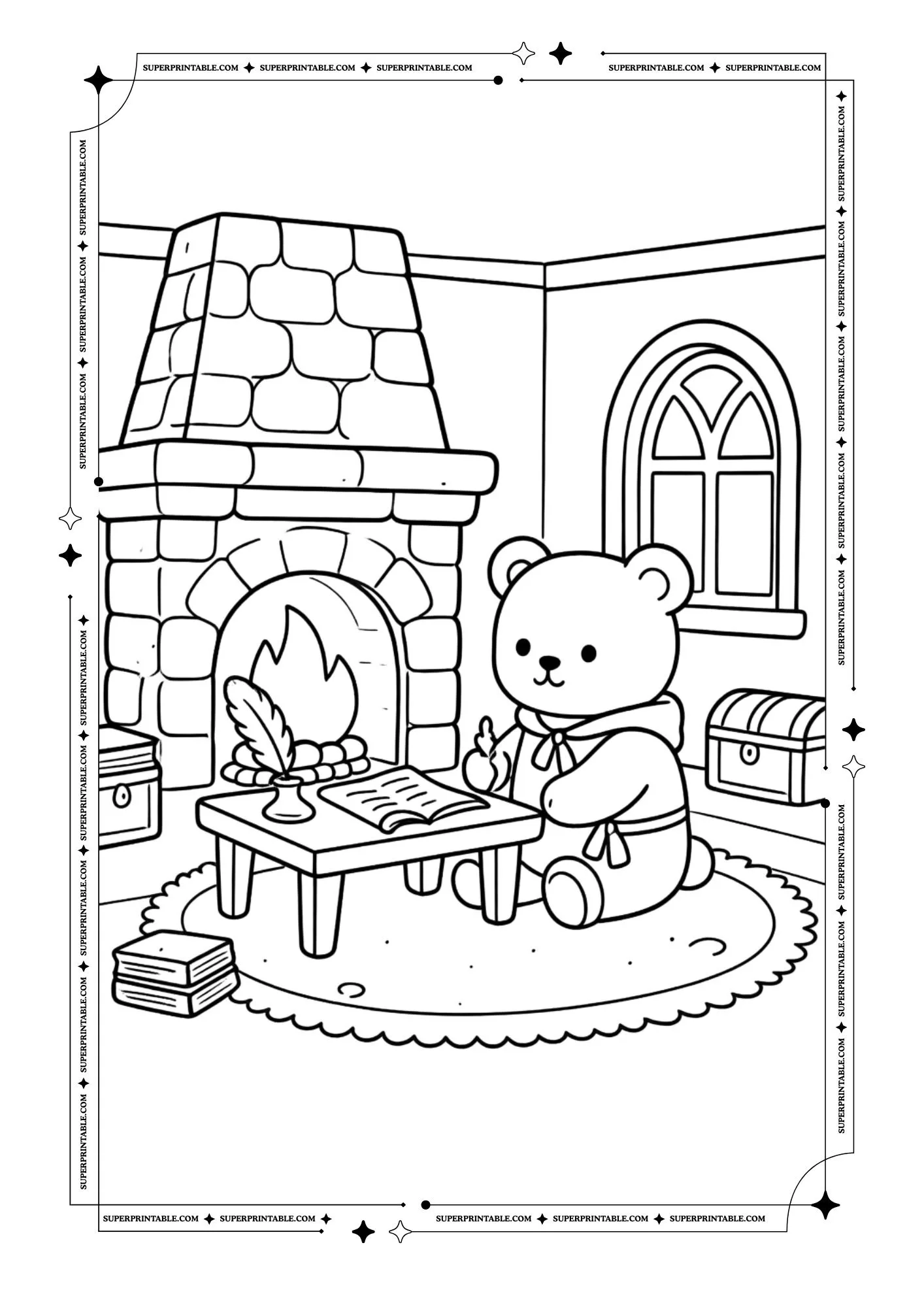 Cozy Castle Coloring Pages 1