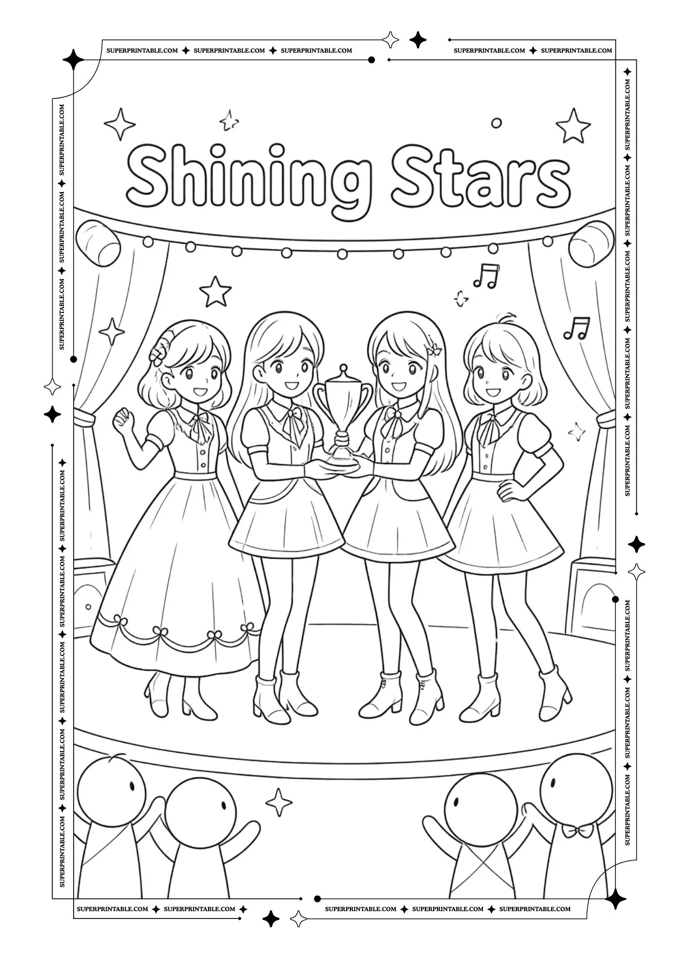 Cute K-Pop Coloring Pages 12