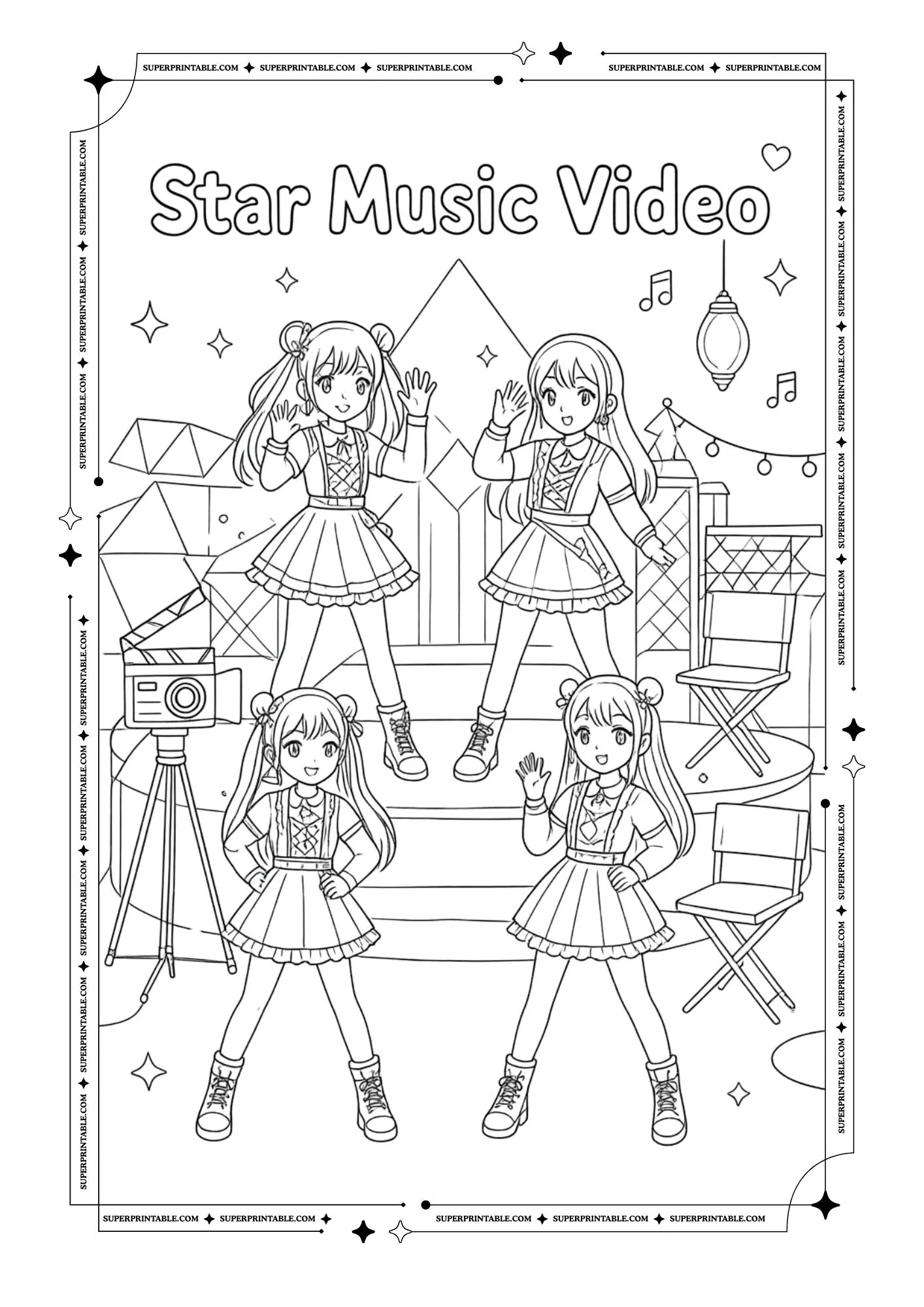 Cute K-Pop Coloring Pages 13