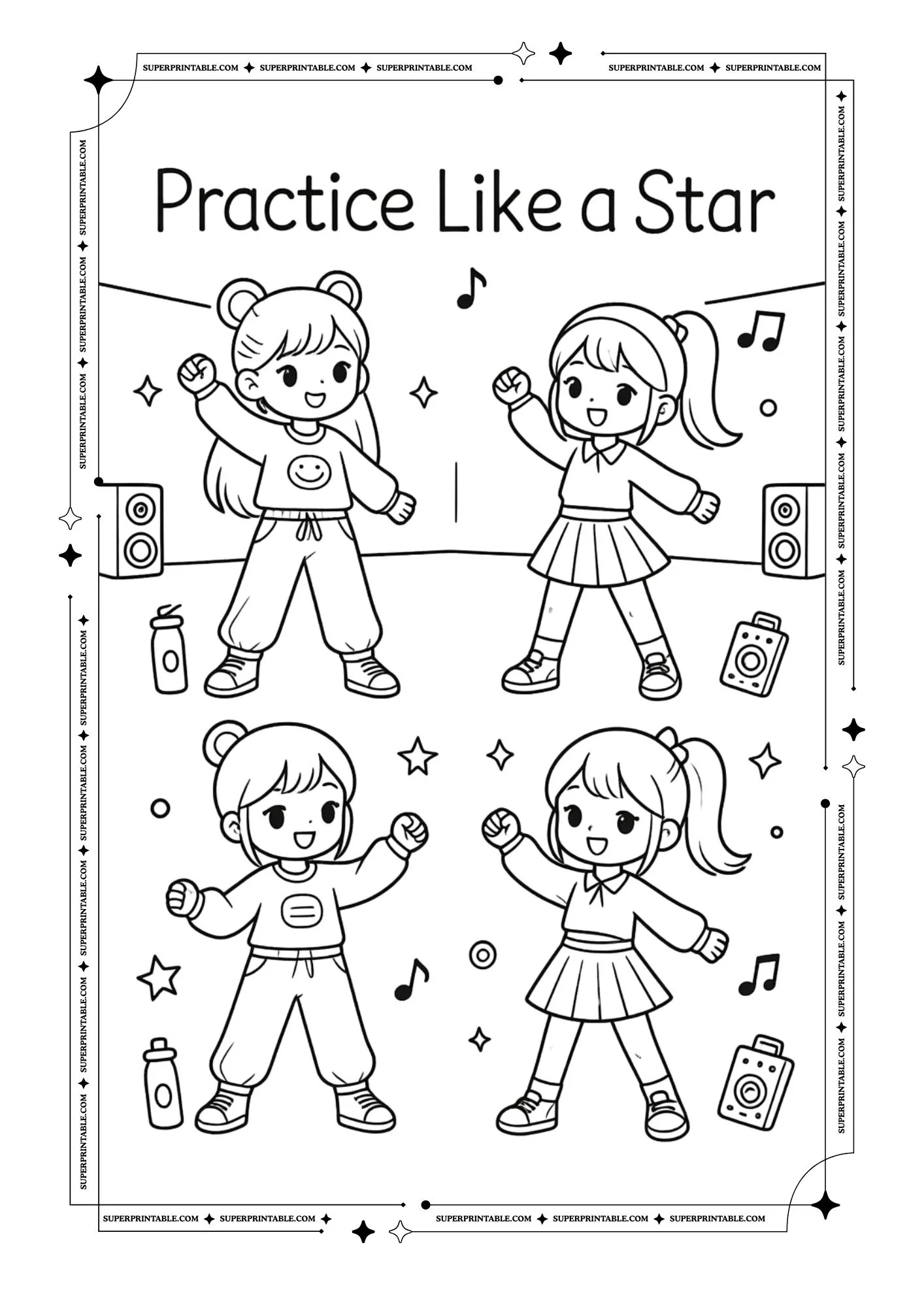 Cute K-Pop Coloring Pages 2