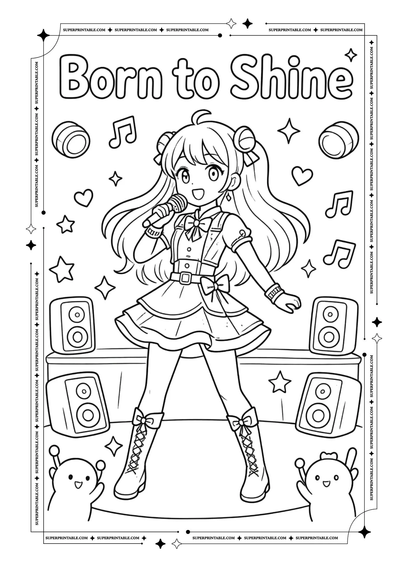 Cute K-Pop Coloring Pages 3