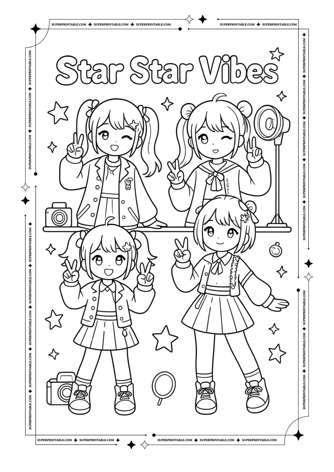 Cute K-Pop Coloring Pages 5