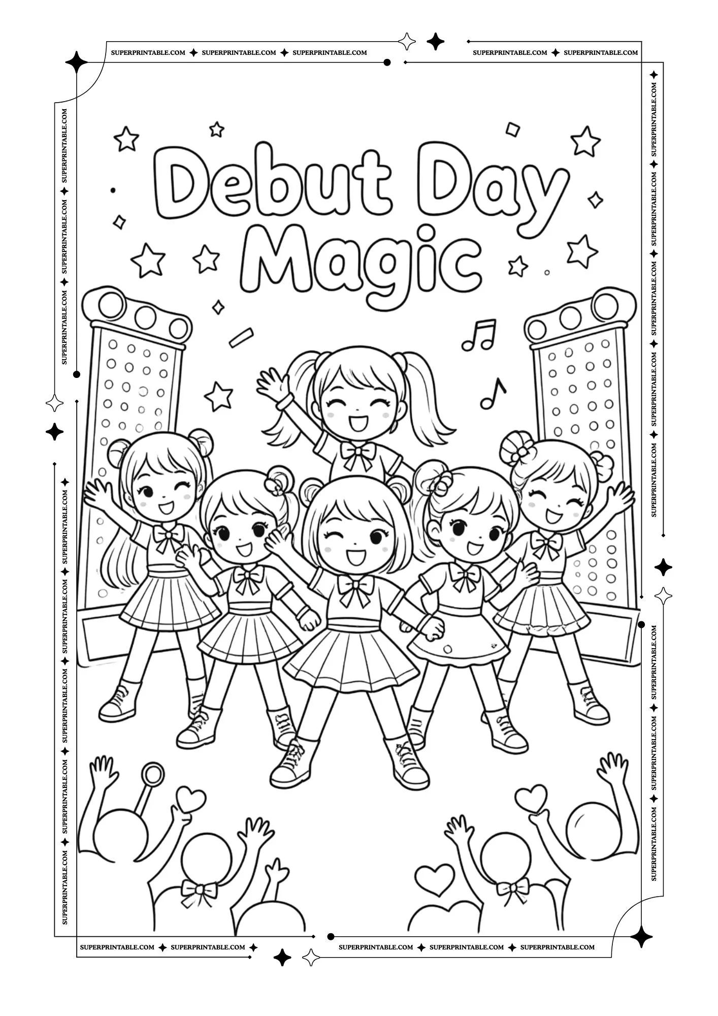 Cute K-Pop Coloring Pages 7
