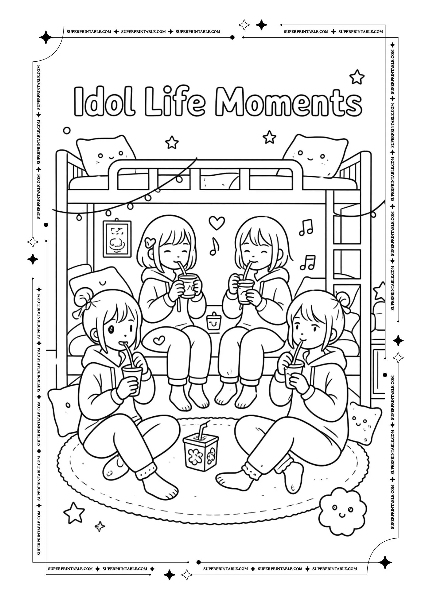 Cute K-Pop Coloring Pages 8