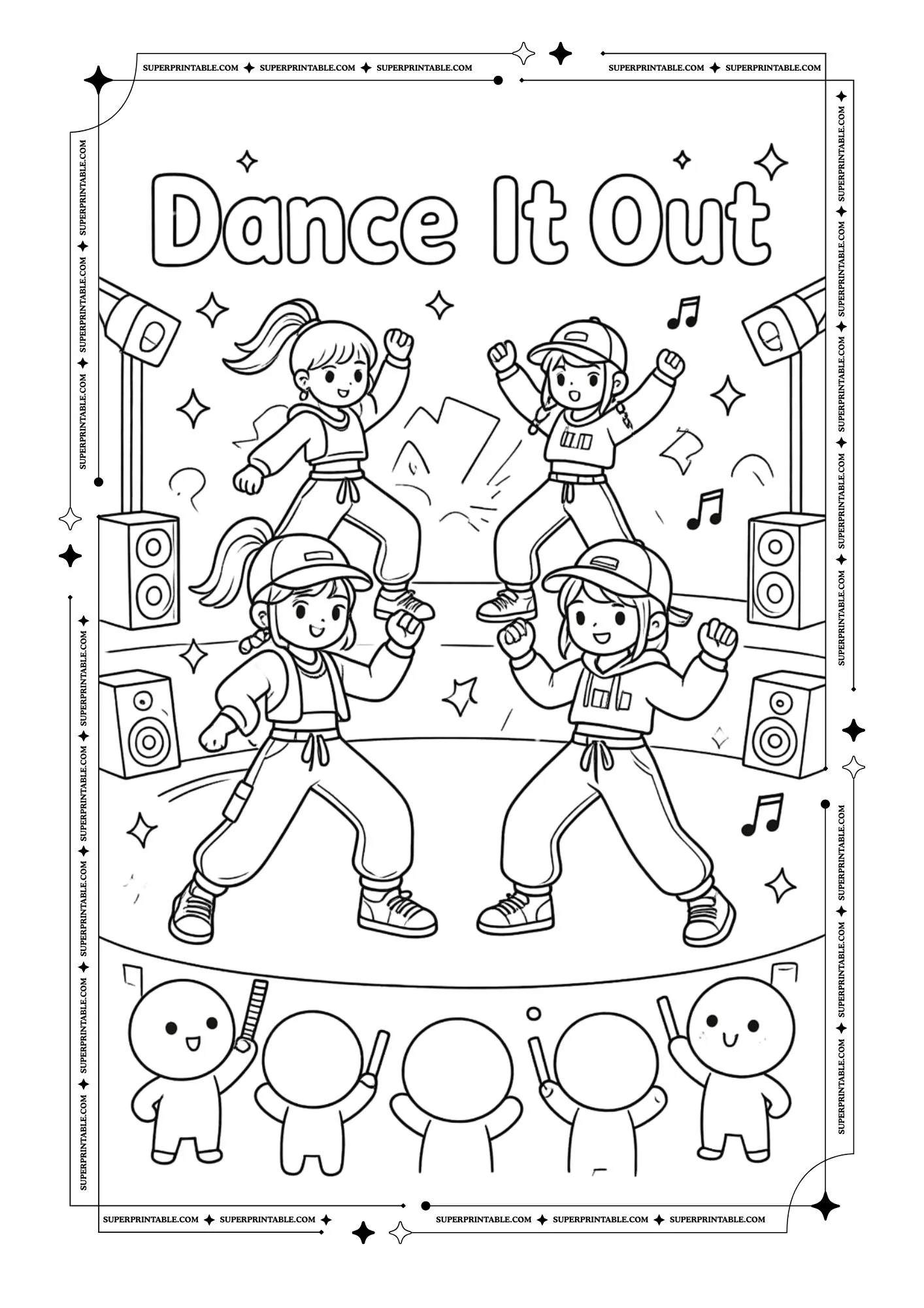 Cute K-Pop Coloring Pages 9