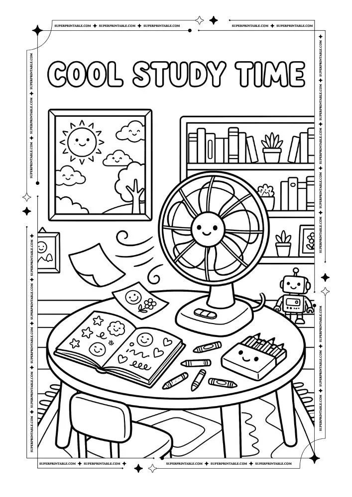 Desk Fans Coloring Pages 2