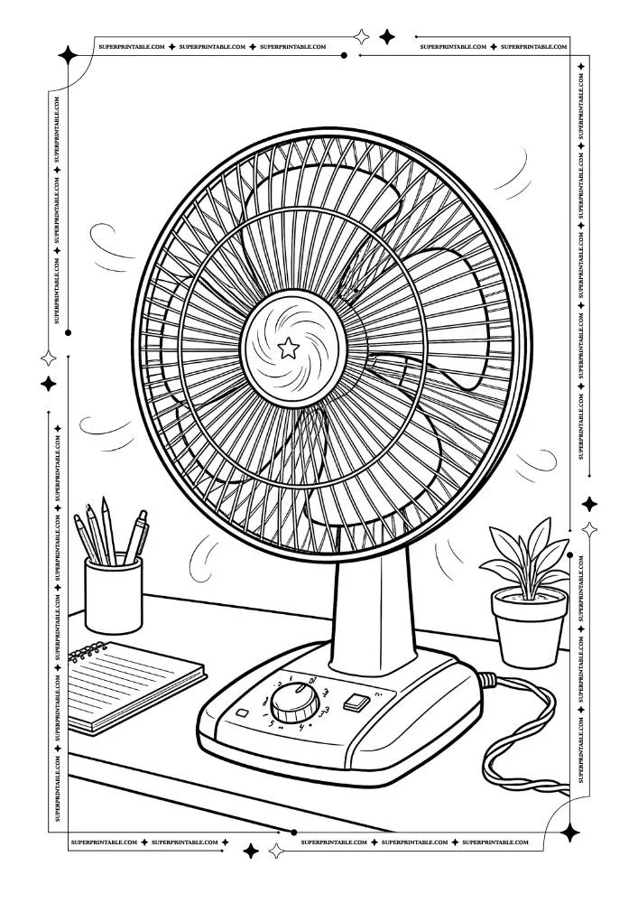 Desk Fans Coloring Pages 4