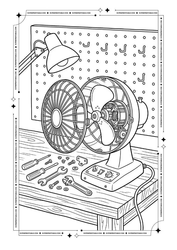 Desk Fans Coloring Pages 7