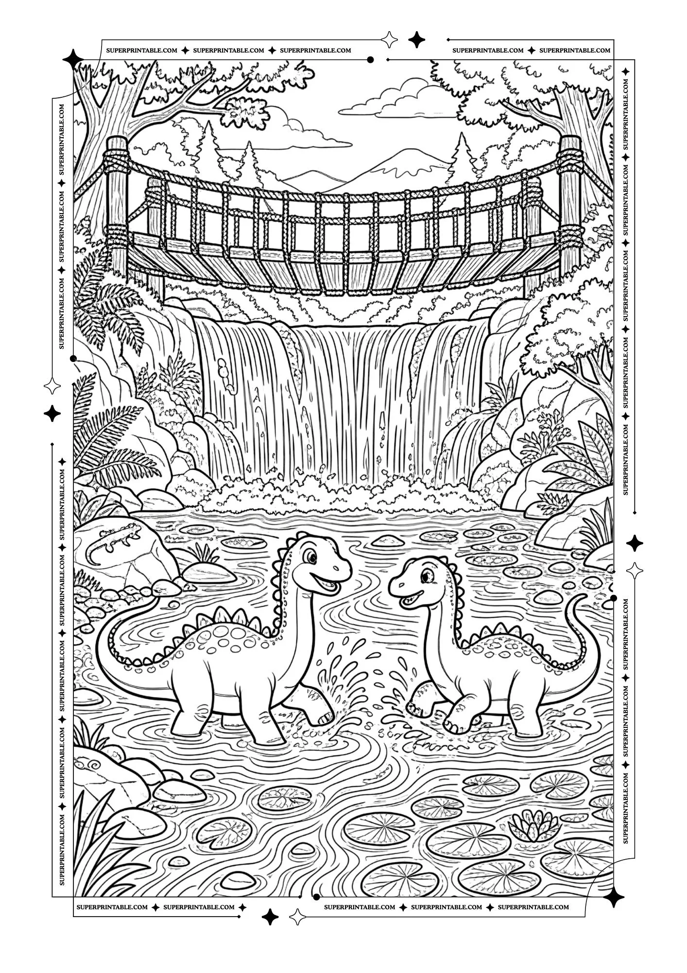 Dino Park Adventures Coloring Pages 11