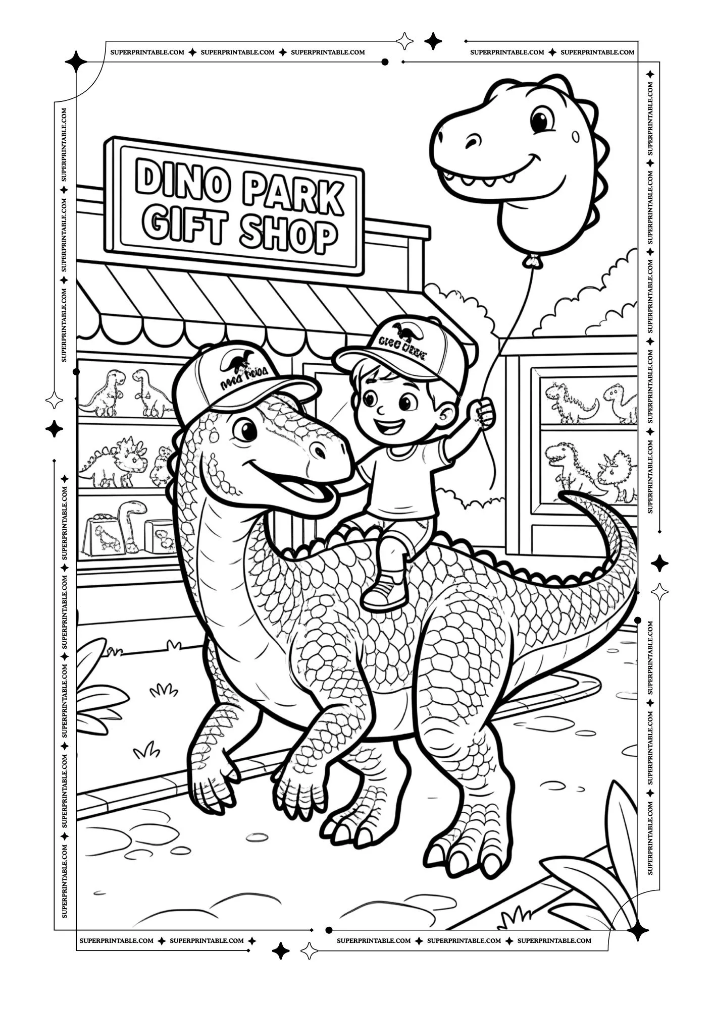 Dino Park Adventures Coloring Pages 12