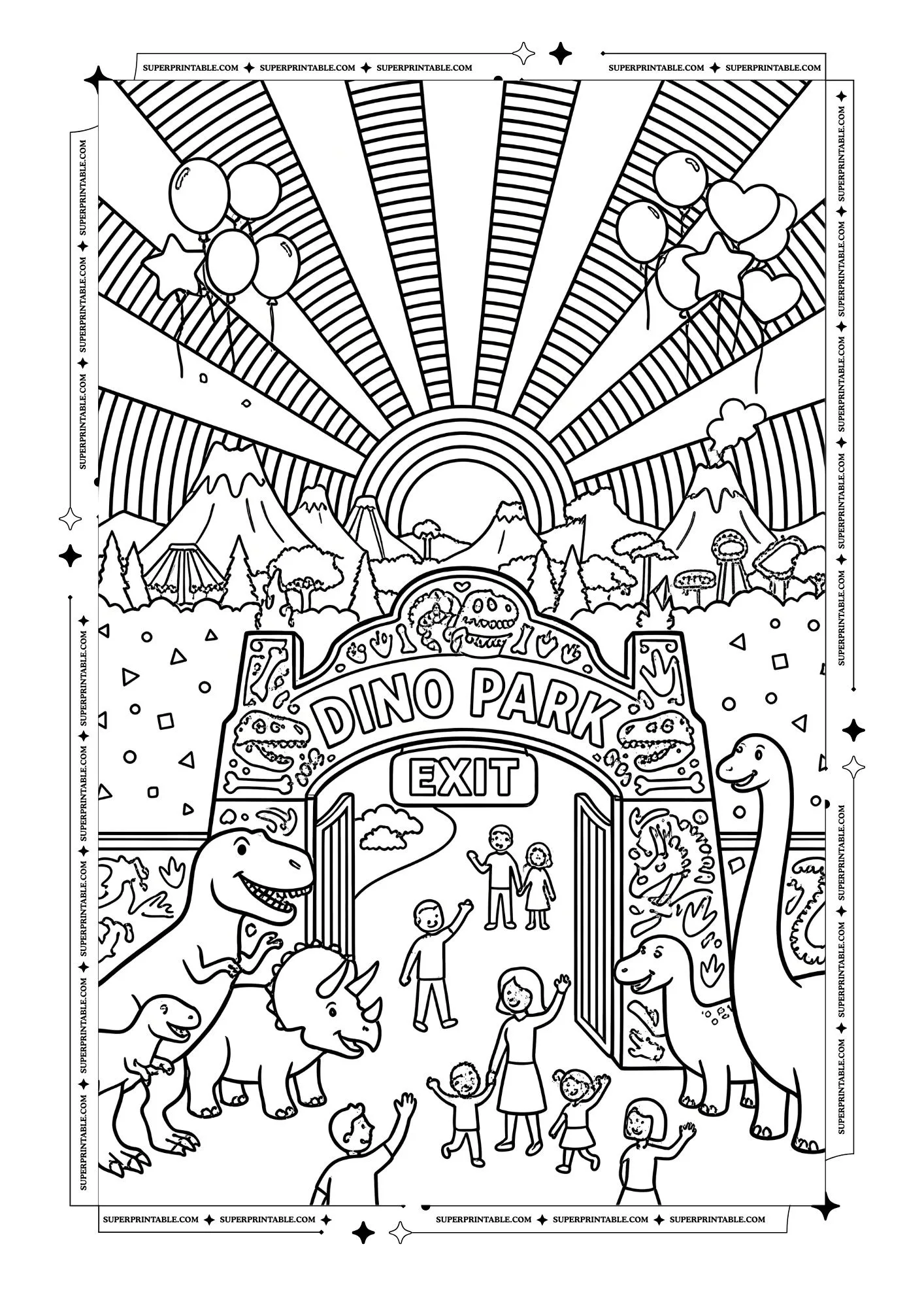 Dino Park Adventures Coloring Pages 13