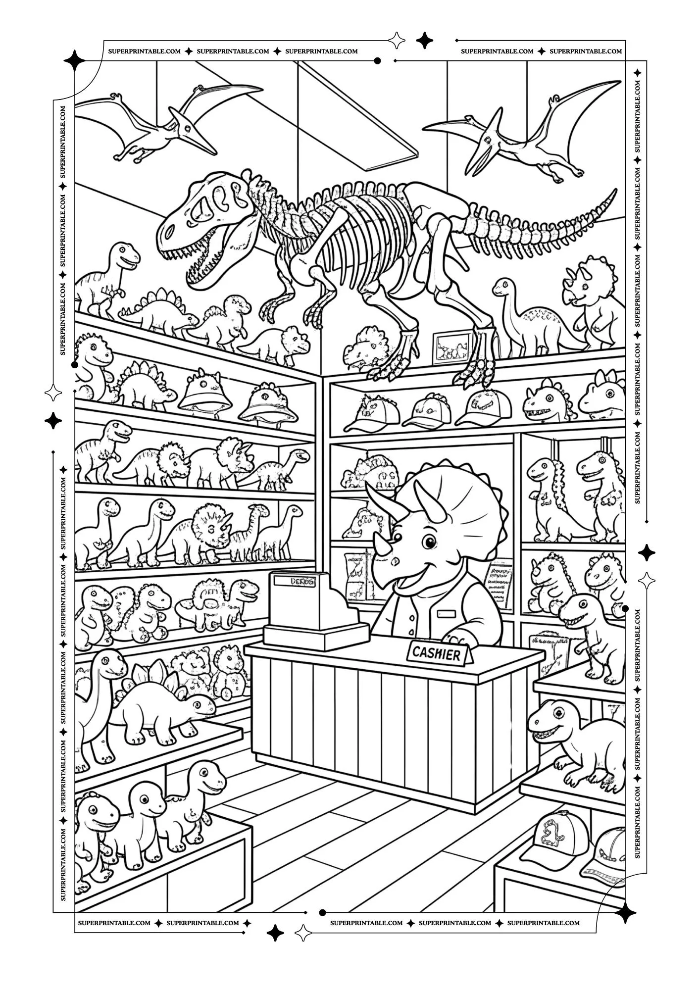 Dino Park Adventures Coloring Pages 7