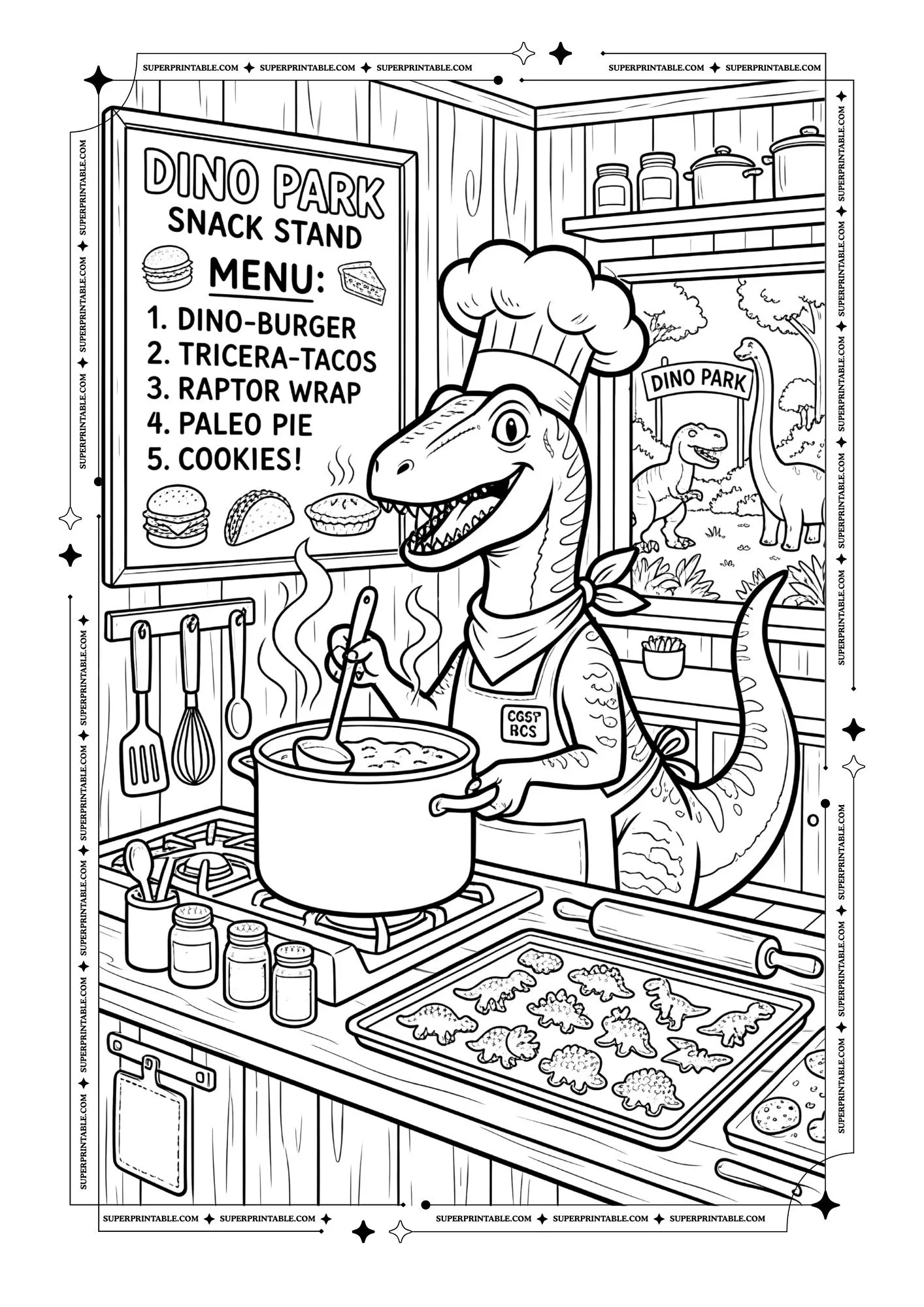 Dino Park Adventures Coloring Pages 9