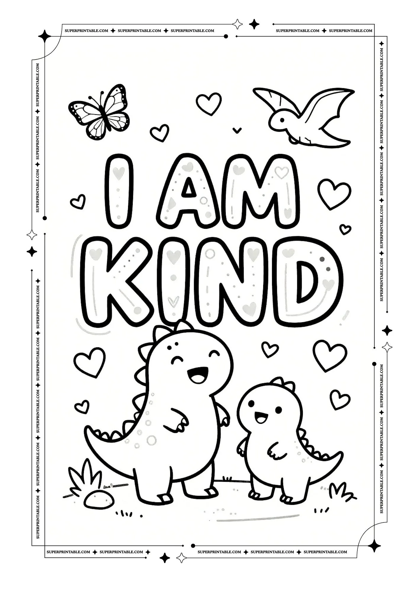 Dinosaur Positive Affirmation Coloring Pages 11