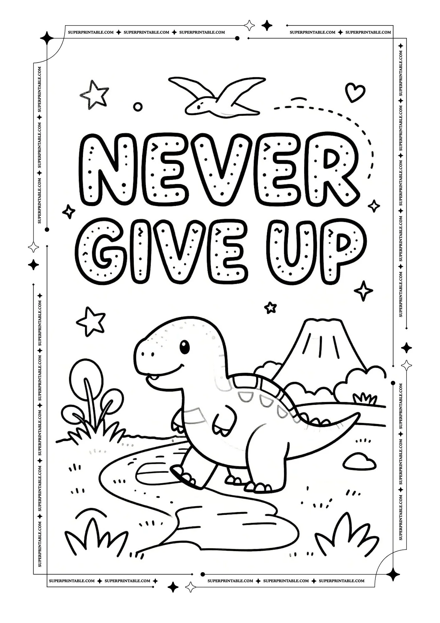 Dinosaur Positive Affirmation Coloring Pages 13