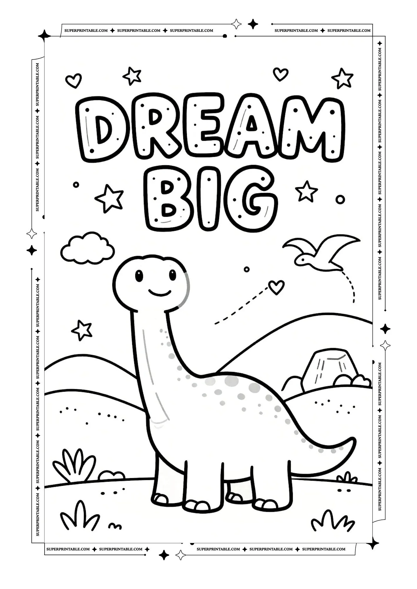 Dinosaur Positive Affirmation Coloring Pages 3