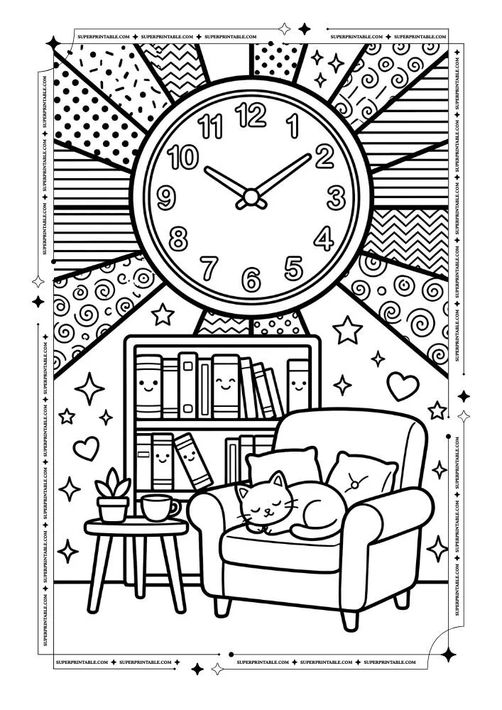 Dreamy Room Aesthetic Coloring Pages 4