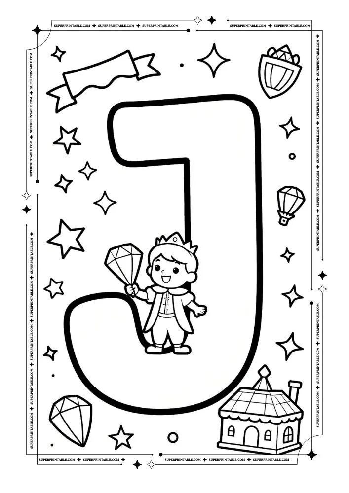 Dungeon and Prince Alphabet Coloring Pages 10