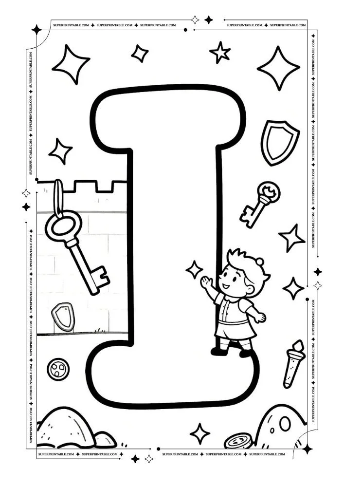 Dungeon and Prince Alphabet Coloring Pages 9