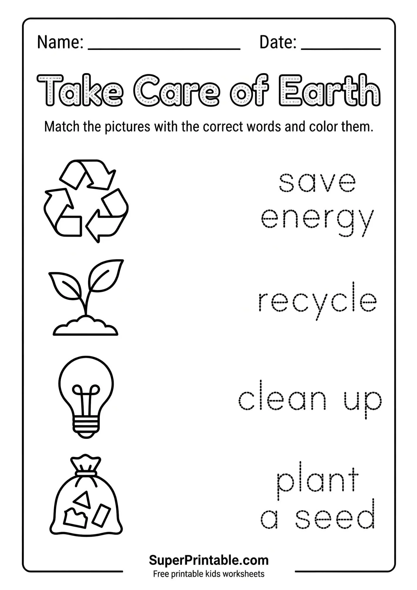 Earth Day Activity Worksheets for Kids 3