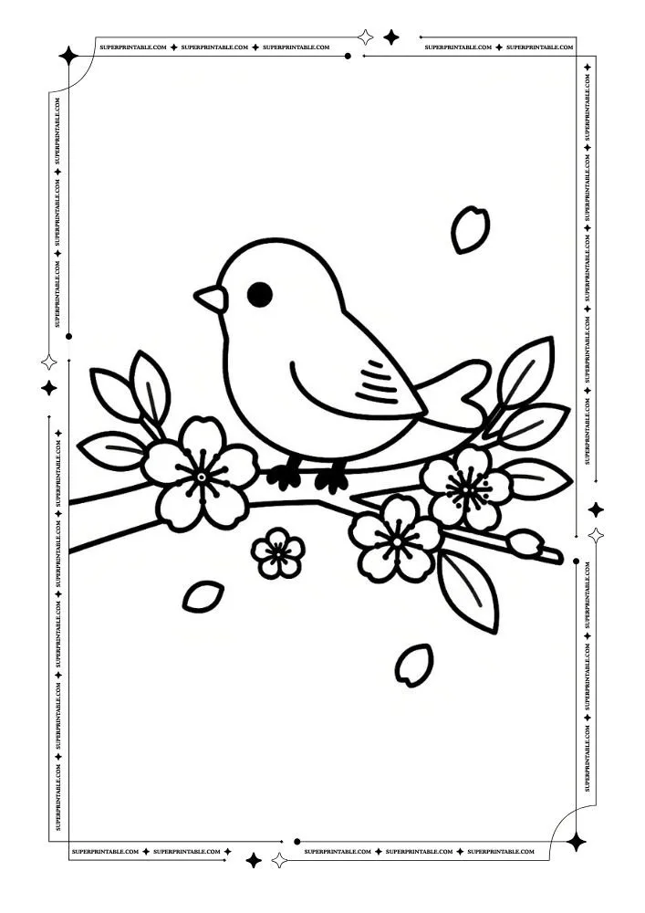 Easy Spring Coloring Pages 10