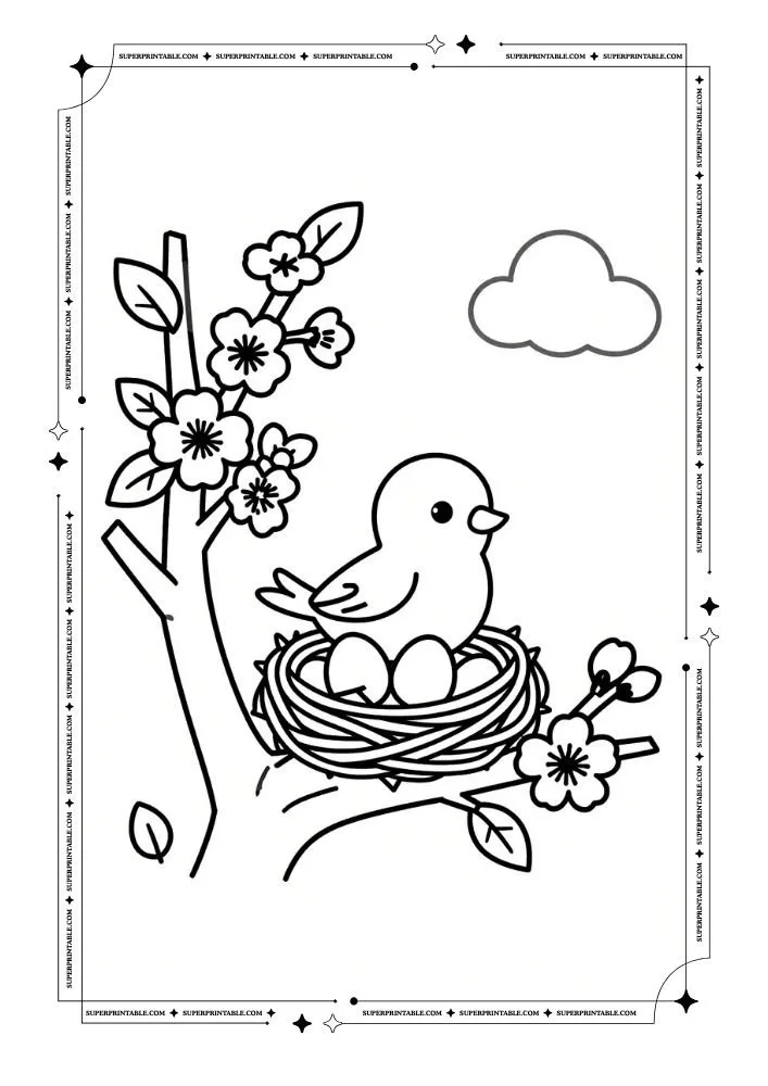 Easy Spring Coloring Pages 16