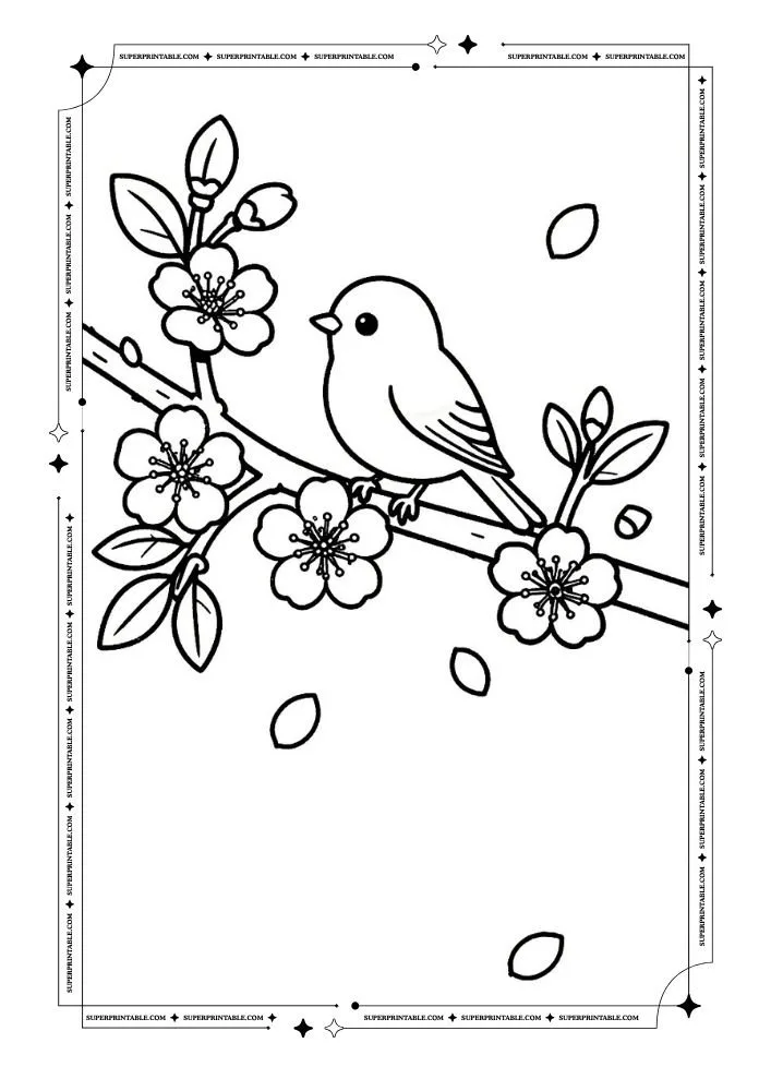 Easy Spring Coloring Pages 18