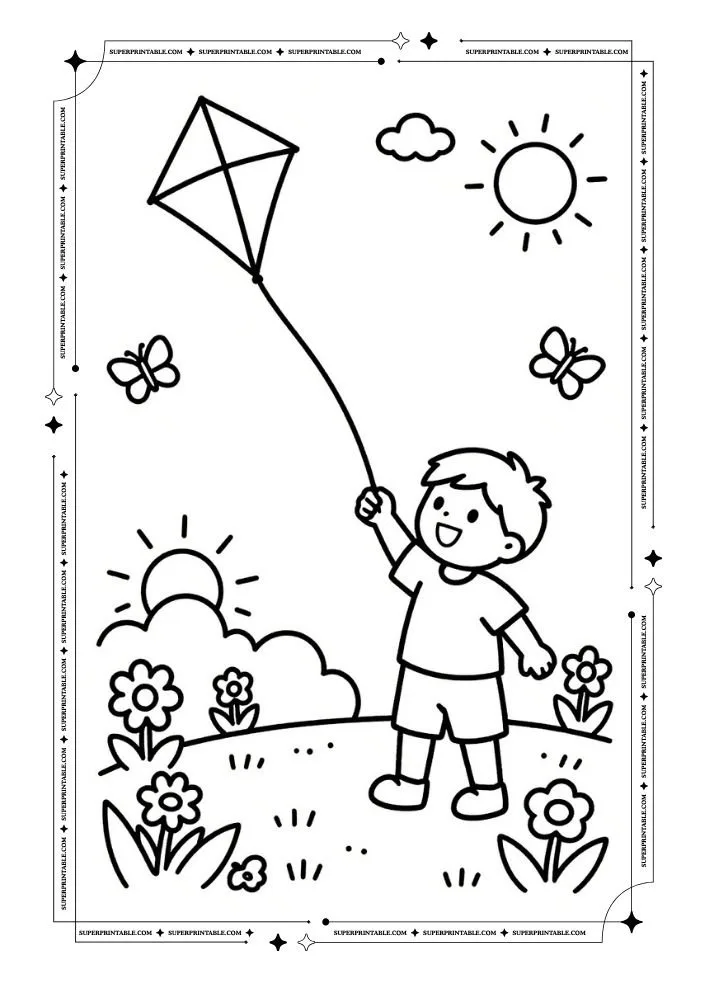Easy Spring Coloring Pages 19
