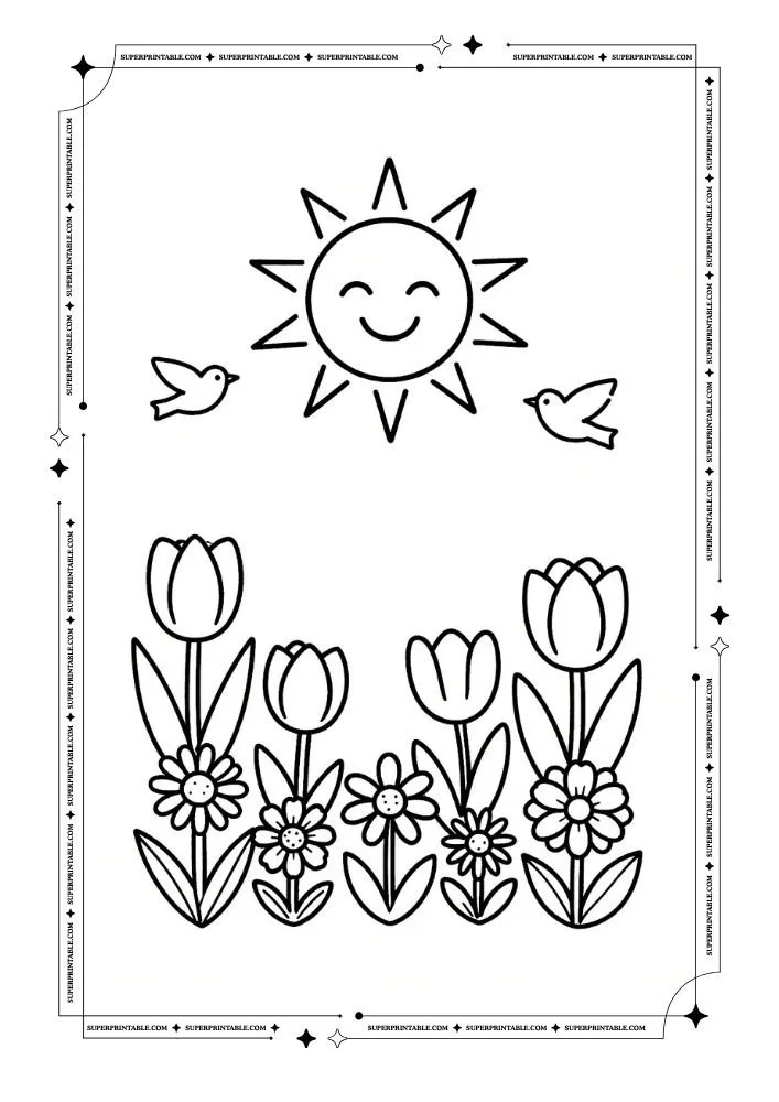 Easy Spring Coloring Pages 31
