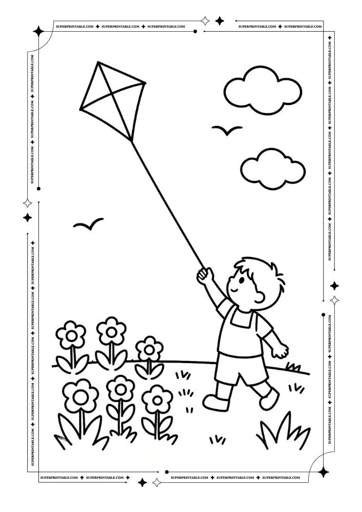 Easy Spring Coloring Pages 4