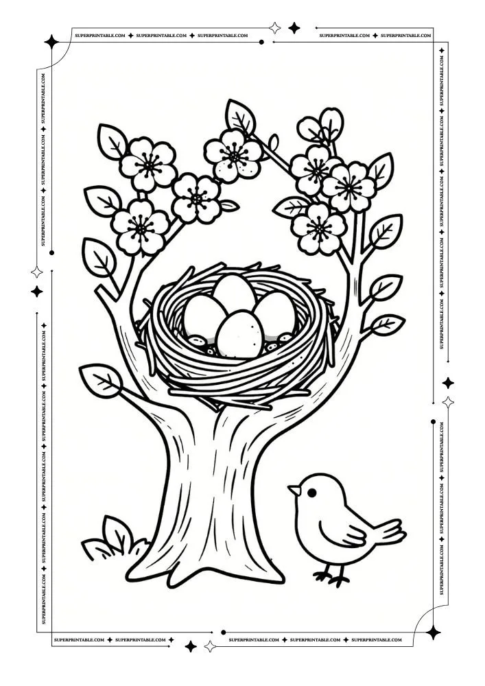 Easy Spring Coloring Pages 48