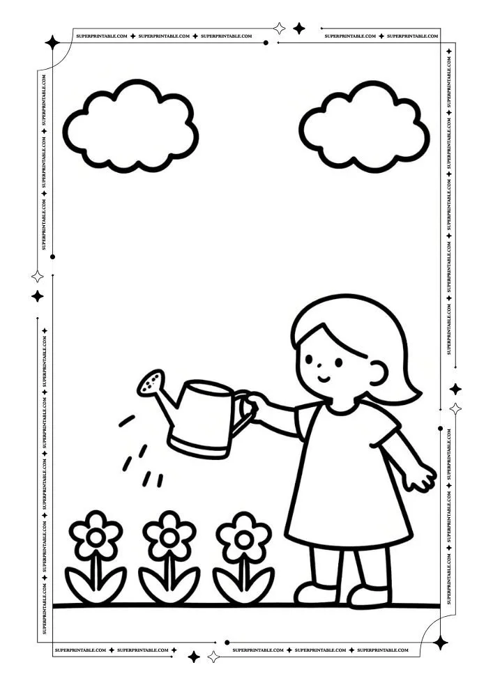 Easy Spring Coloring Pages 50
