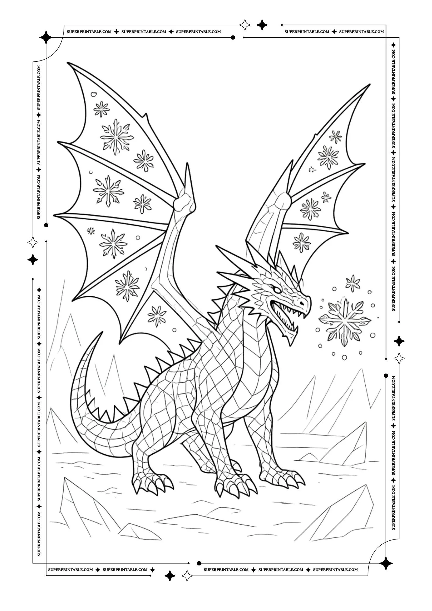 Fantasy Dragon Coloring Pages 2