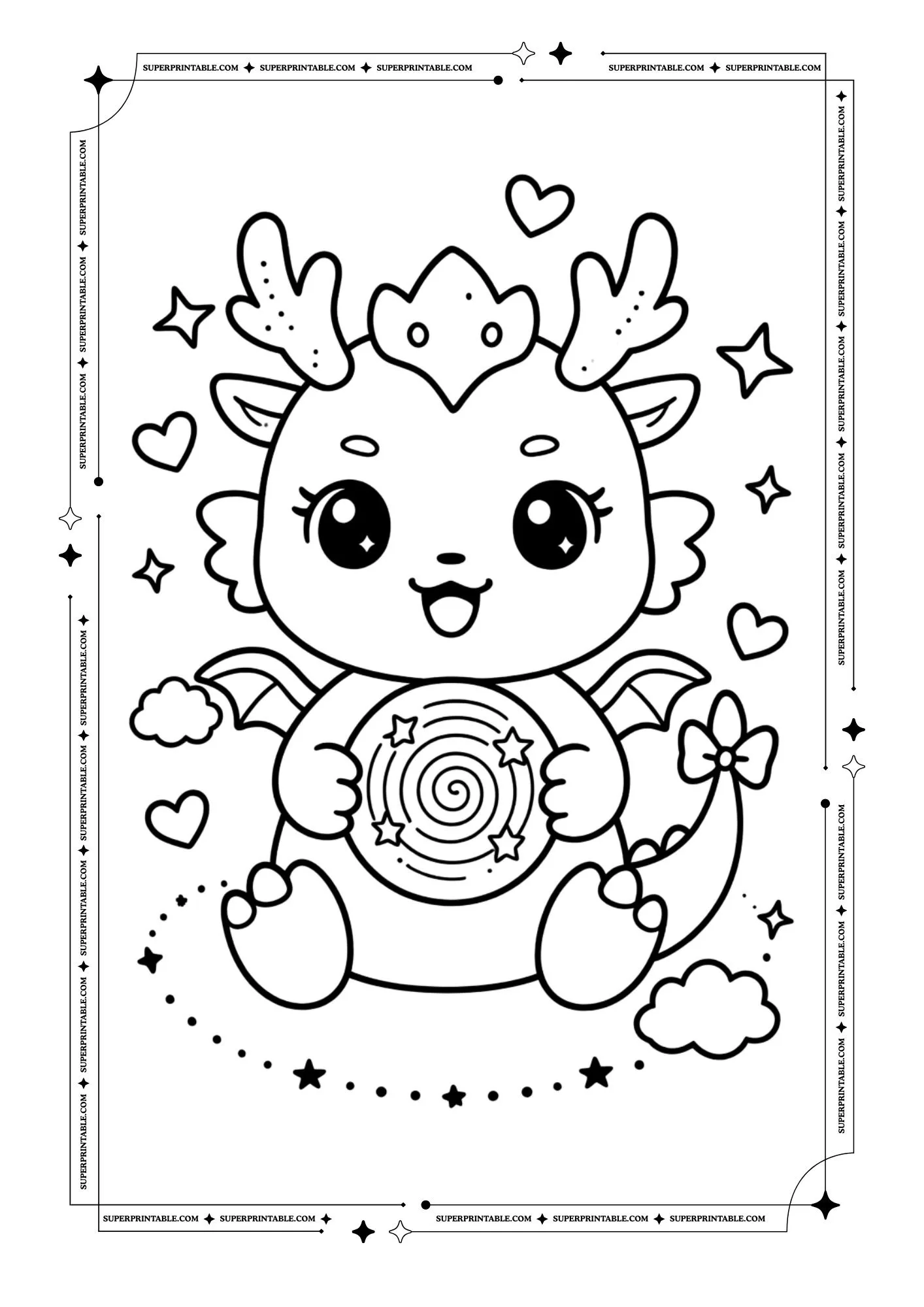 Fantasy Dragon Coloring Pages 4