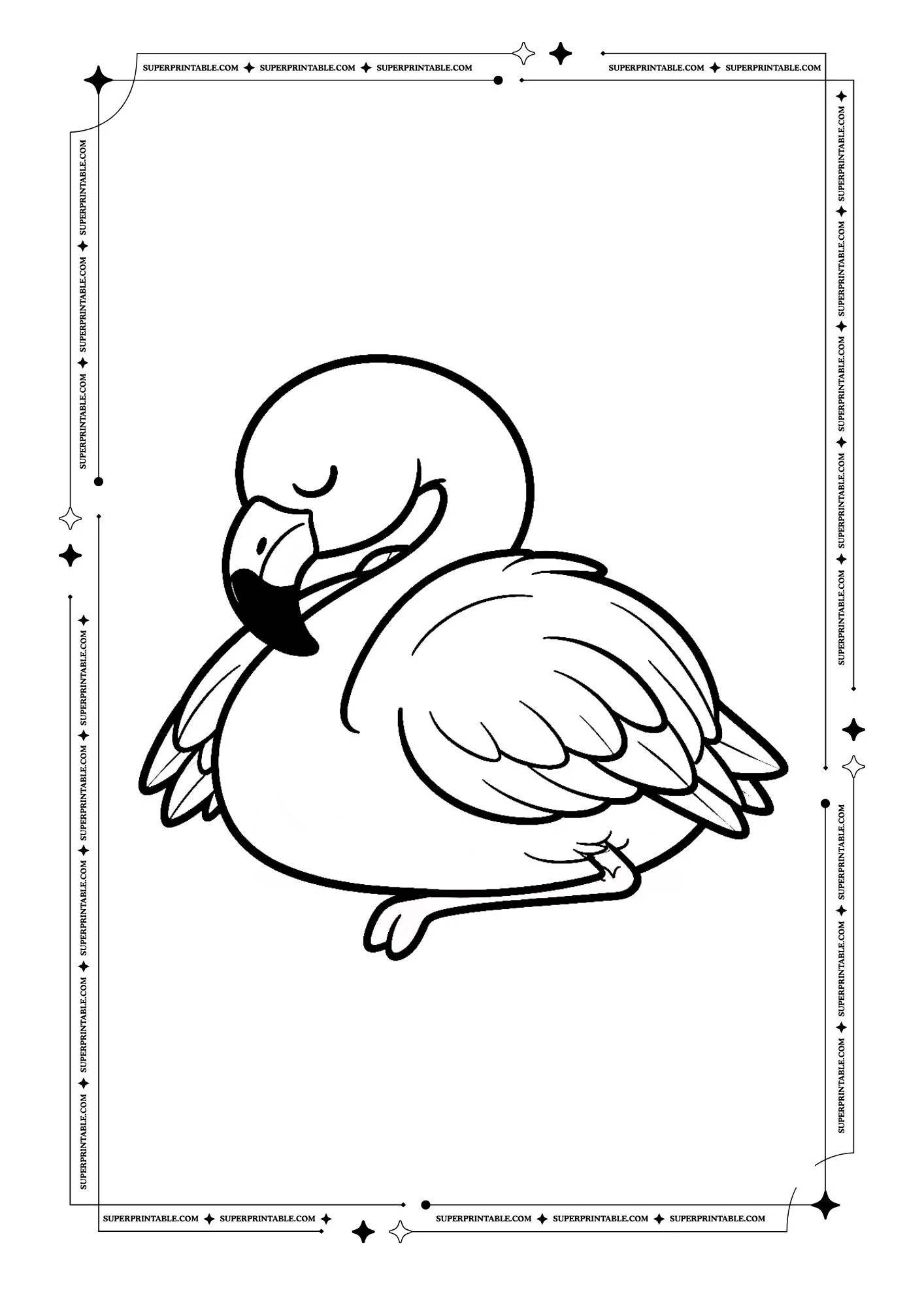 Flamingo Coloring Pages 3