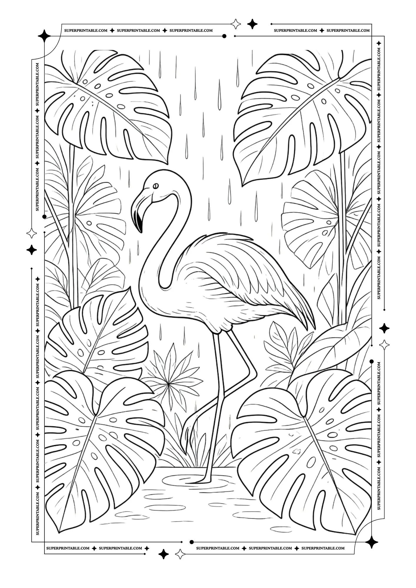 Flamingo Coloring Pages 4