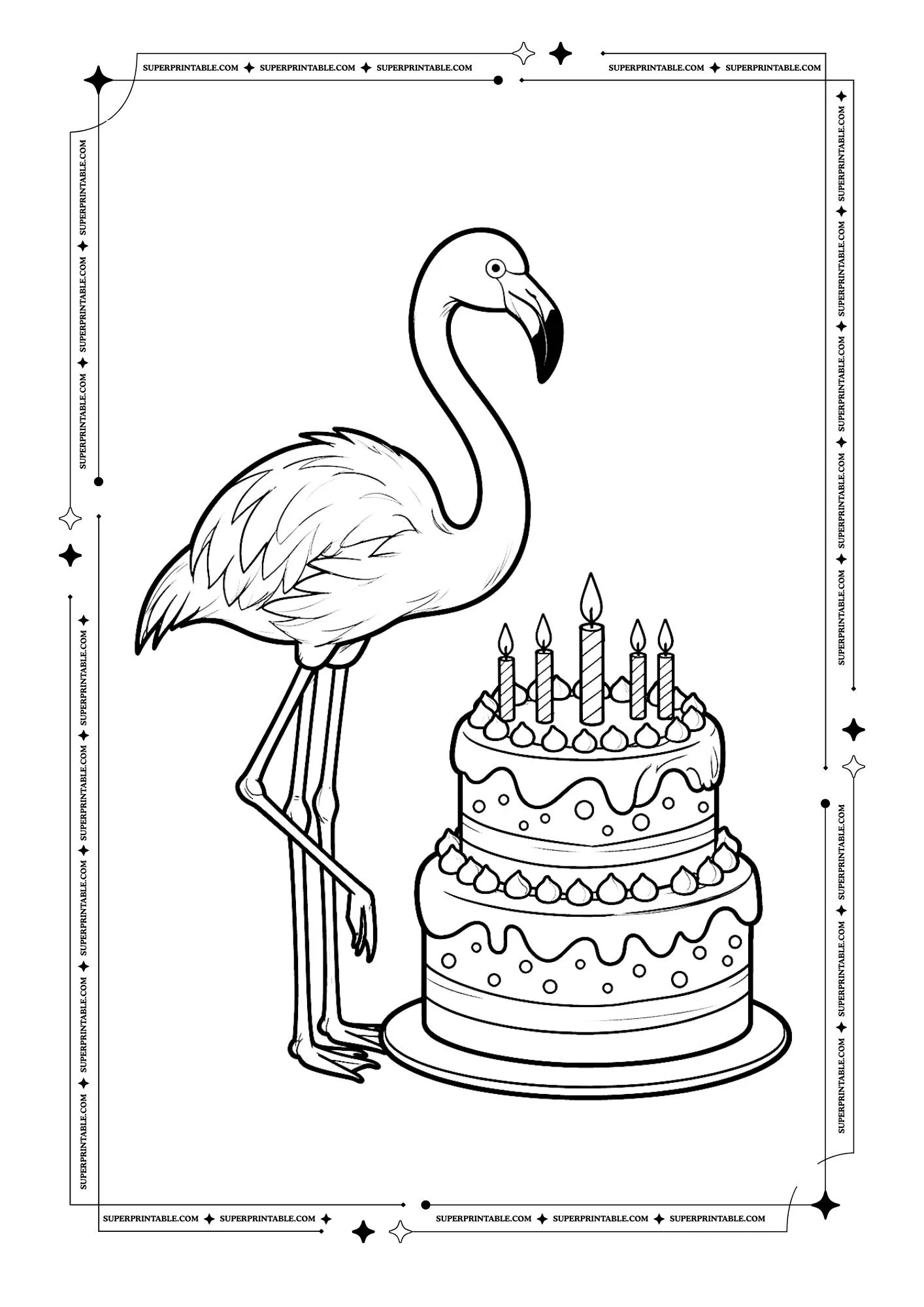 Flamingo Coloring Pages 6