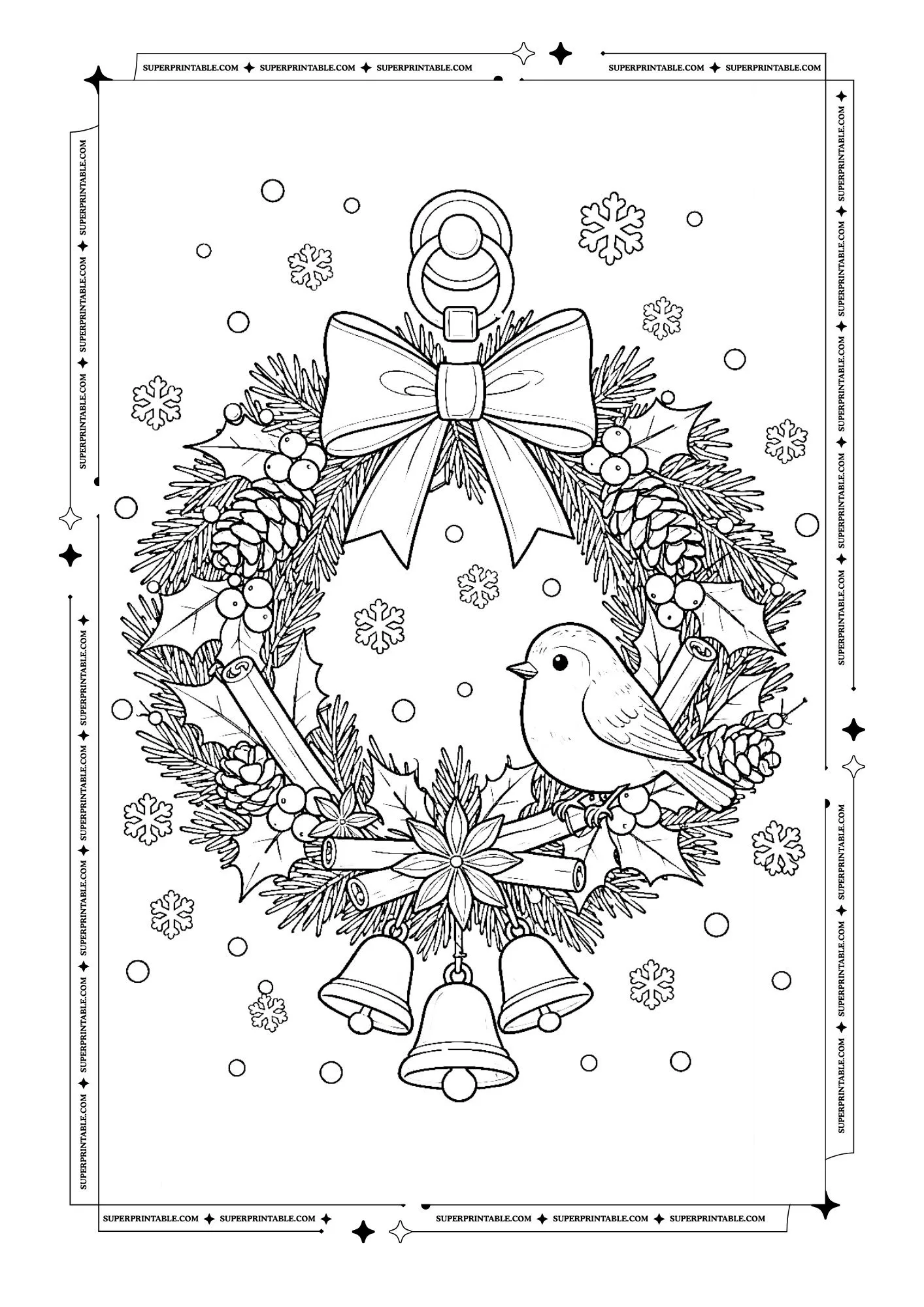 Flower Wreath Coloring Pages 9