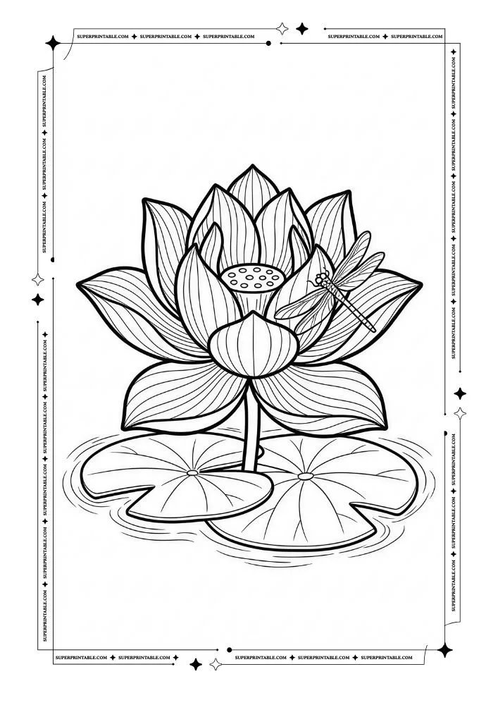 Flower and Heart Coloring Pages 19