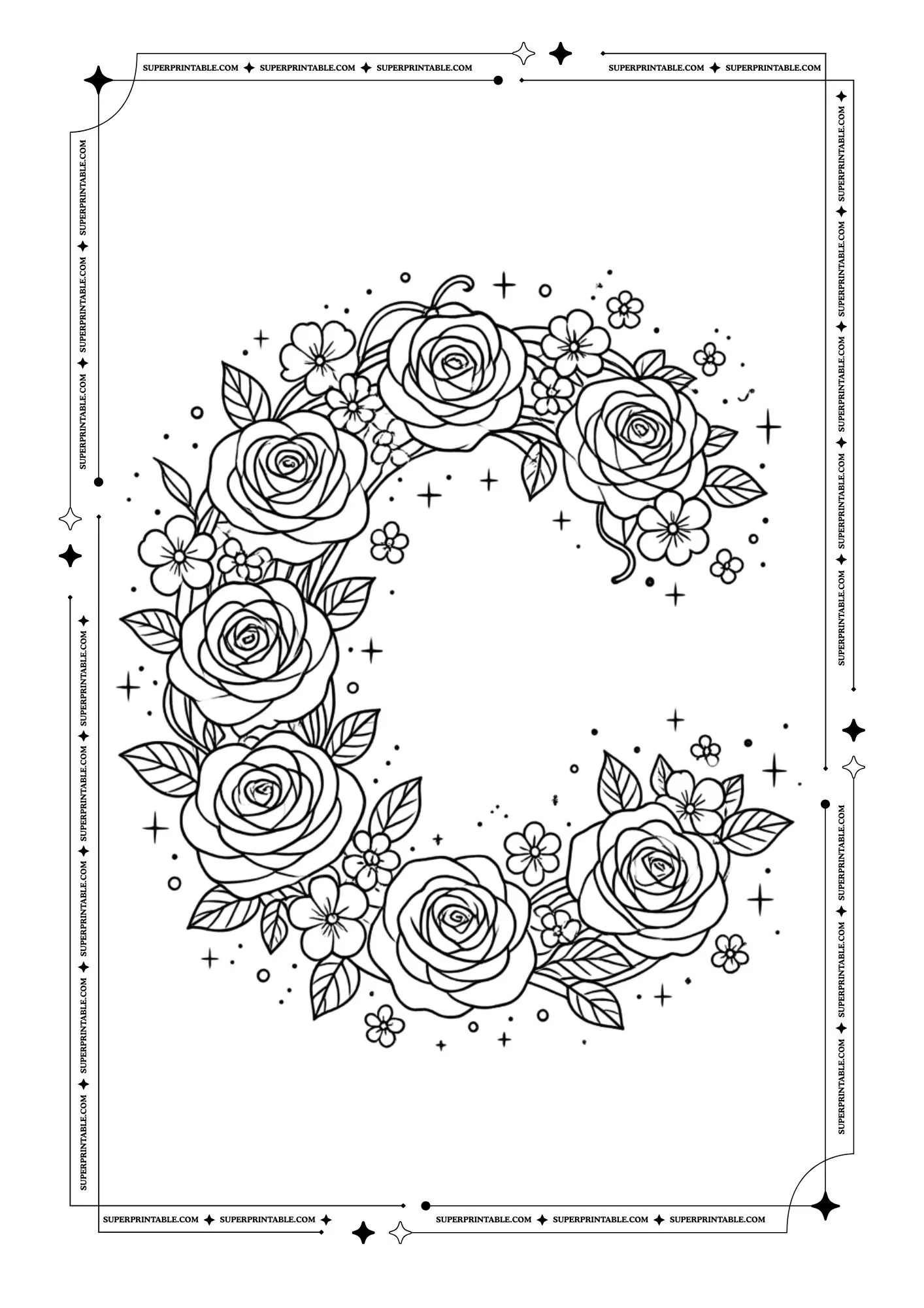 Flowers Alphabet Coloring Pages 3