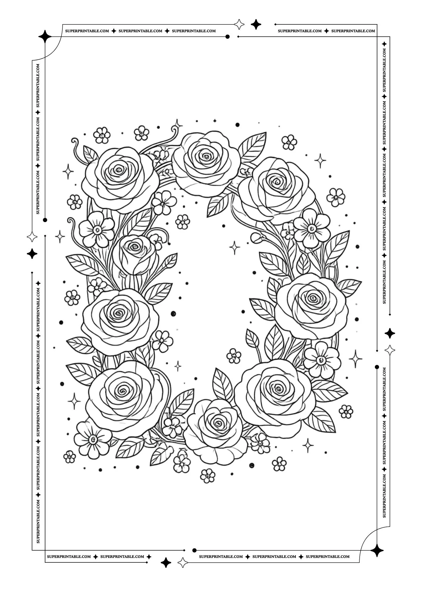Flowers Alphabet Coloring Pages 4