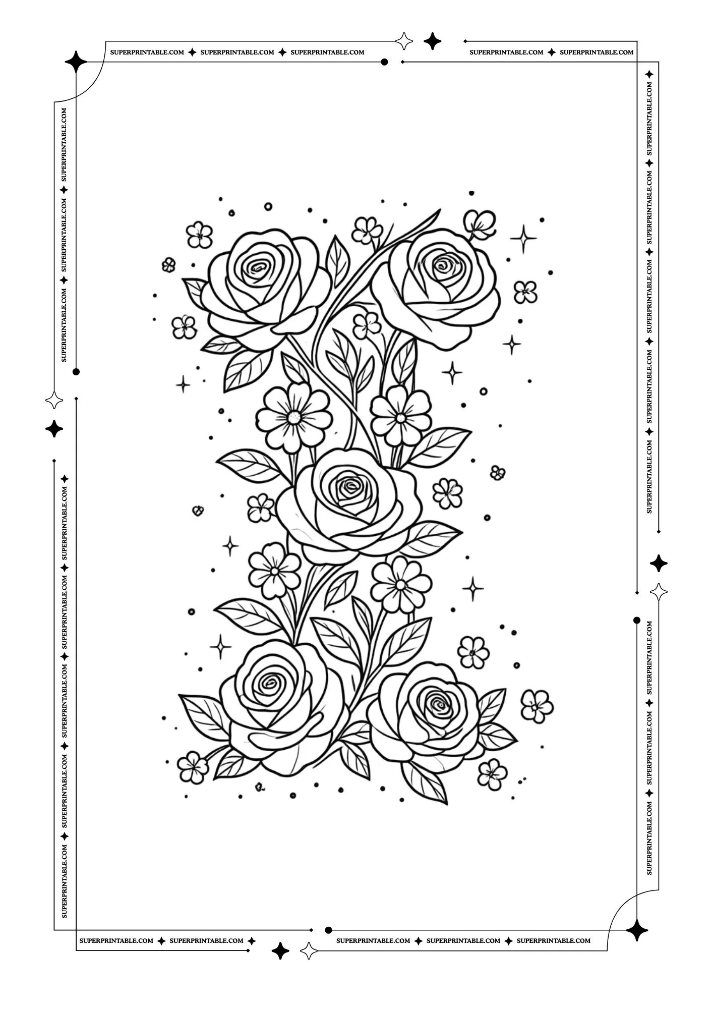 Flowers Alphabet Coloring Pages 9