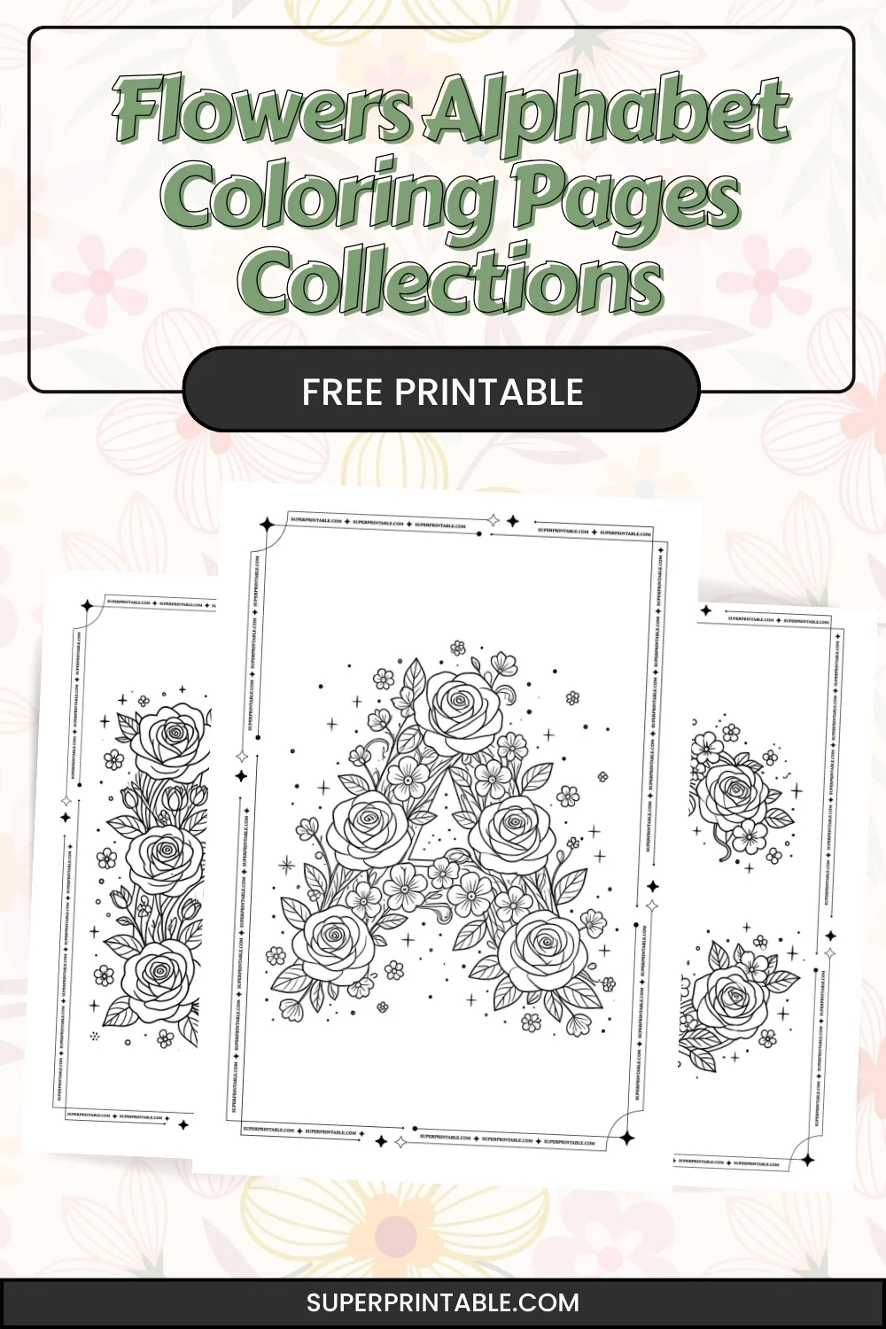 Flowers Alphabet  Coloring Pages Collections Pinterest Image